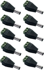 10 Pcs 12V DC Male Power Jack Plug Adapter Connector for LED Strip CCTV Camera