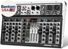 8 Channel Audio Mixer DJ Mixer Sound Board Console 16 Dsp USB Audio Interface MP