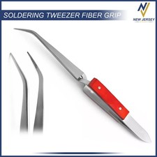 Fiber Grip Tweezers Cross Locking Soldering Tweezer Jewelers Self Locking