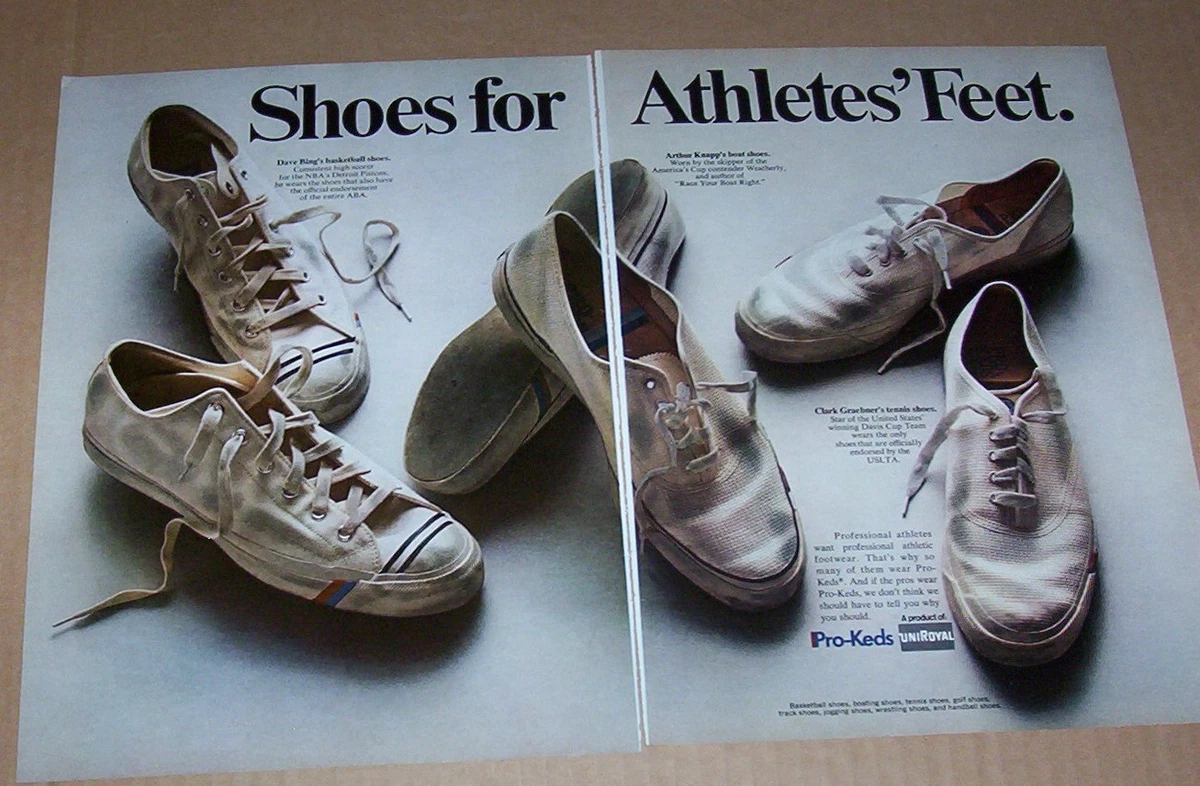 1969 print ad KEDS sneakers Dave Bing basketball Clark Graebner