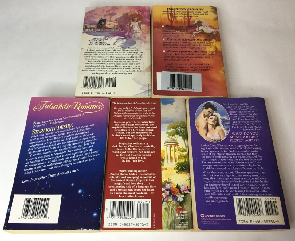 Bodice Rippers Lot of 5 Historical Romance Books PB Vintage Clinch