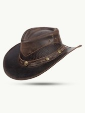 Scippis Hut Lyndon, Westernhut Lederhut Western Leder mit Conchos braun S-XL