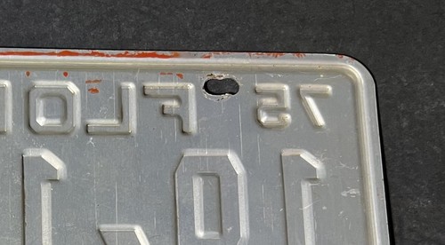 Florida 1975 Sunshine State License Plate (White Front Plate, Silver Back Plate) - Picture 18 of 20