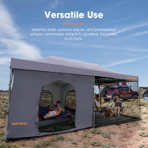 San Hima Portable Gazebo 3m x 6m Folding Pop Up Heavy Duty Steel Frame Camping - Picture 7 of 10