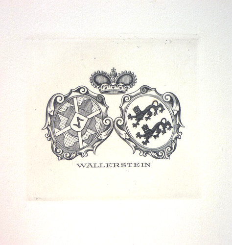 Exlibris, Bookplate 'Wallerstein' Art Nouveau, Coat Of Arms/Nobility (5)