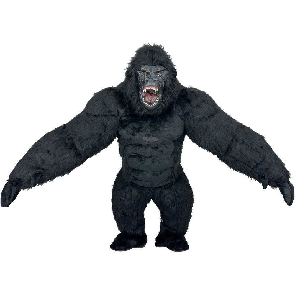 Furry Gorilla Mascot Inflatable Costume Suit Cosplay Party Dress Up w/Battery