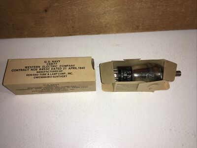 Vintage 1941 U.S. NAVY WESTERN ELECTRIC Co. A39 CKR77 #12 Radio Electron Tube