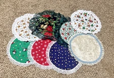 Handmade Christmas Holiday doily doilies cover 12”-15” round choose pattern