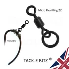 Fishing Tackle Size 22 Micro Hook Flexi Ring Swivels For Carp Ronnie Chod Rigs