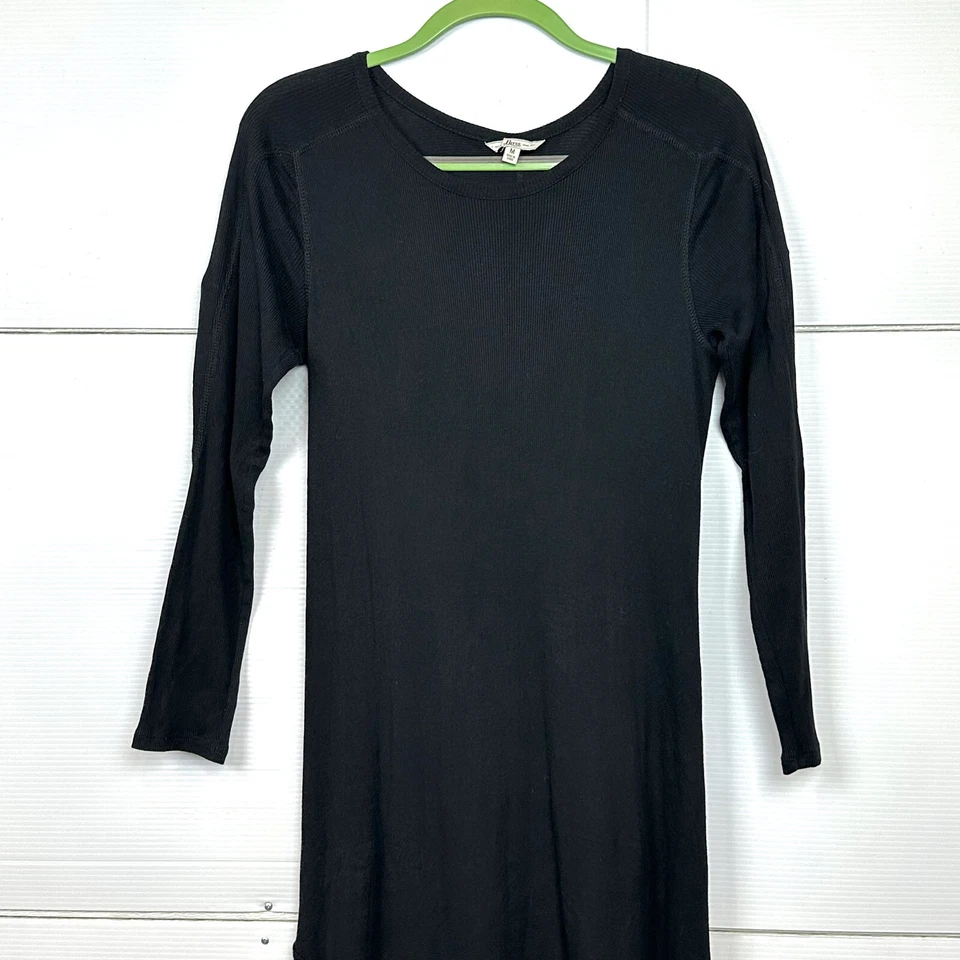 BASS Womens sz Med Cotton Modal Ribbed Stretch Knit Maxi Midi Long Sleeve Dress - Image 2 of 4