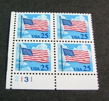 US Plate Block Stamp Scott# 2278 Flag  1988 MNH L707
