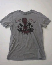 Lucky Brand Mens Gray Vatos Locos Motorcycles Graphic T Shirt Size Large