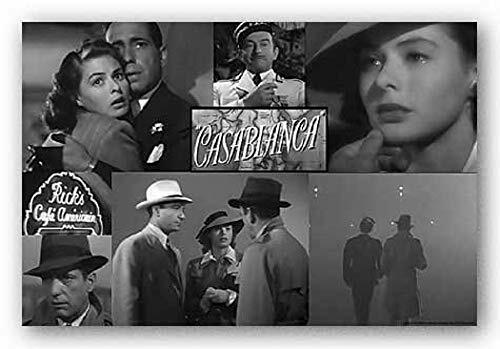 Laminated Casablanca Humphrey Bogart Ingrid Bergman Movie Poster 24x36 Inch