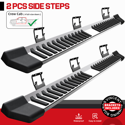 Fit 2015-2026 FORD F150 Super Crew Cab 6'' Side Step Running Board Nerf Bar S/S V