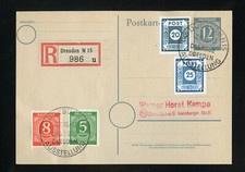 SBZ Nr.49A V u.a. KEMPE-R-KARTE SST DRESDEN 7.10.1946 ME 130,-++ (960496)