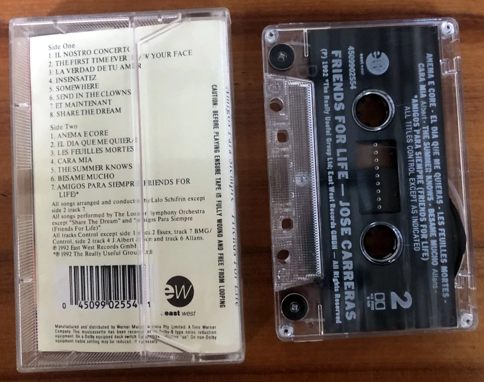 Jose Carreras - Amigos Para Siempre - Friends for Life (Cassette Tape, 1992) VGC - Image 2 of 2