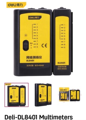 Deli 8401 LAN Netzwerkkabeltester für RJ45 Ethernet & RJ11 ADSL Kabel 