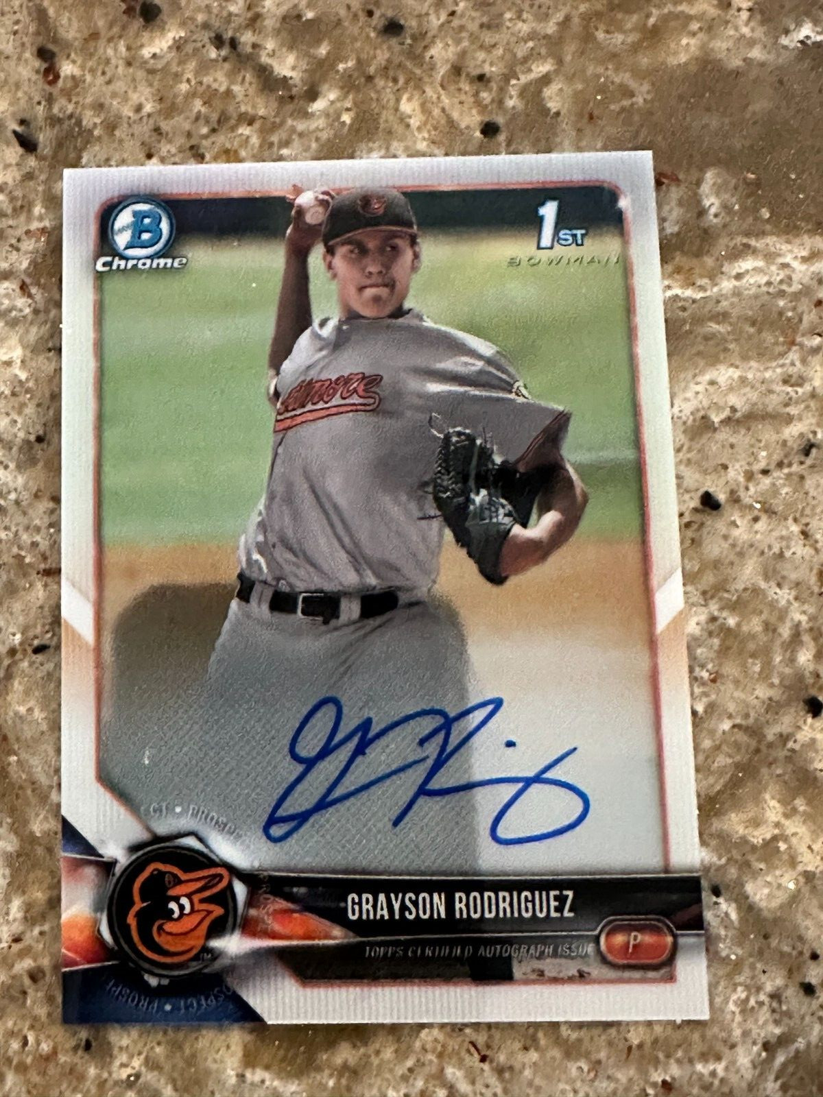 2018 Bowman Chrome Draft Pick Autograph Grayson Rodriguez #CDA-GR Rookie Orioles