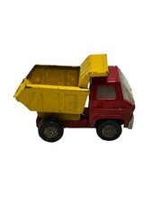 Vintage MARX Toys Pressed Steel Red and Yellow Dump Truck 7"x3.5"