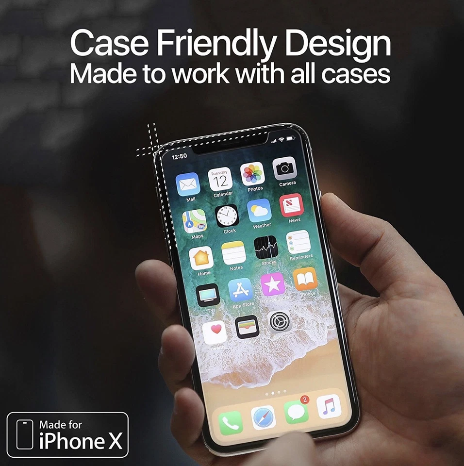 Протектор экрана iPhone X премиум закаленное стекло от Eneelo [3 шт. в упаковке] - Изображение 4 из 4