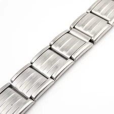Partial Vintage Swiss Made Steel Inox silvertone wristwatch expansion bracelet