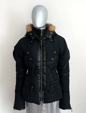 Just Cavalli Jacket With Red Fox Hood, Double Zip, Size 42 It, Brand New, Black