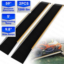 2PC 59" Aluminum Shed Ramp 5' Long Loading Ramp for Lawn Mower Motorcycle E-Bike