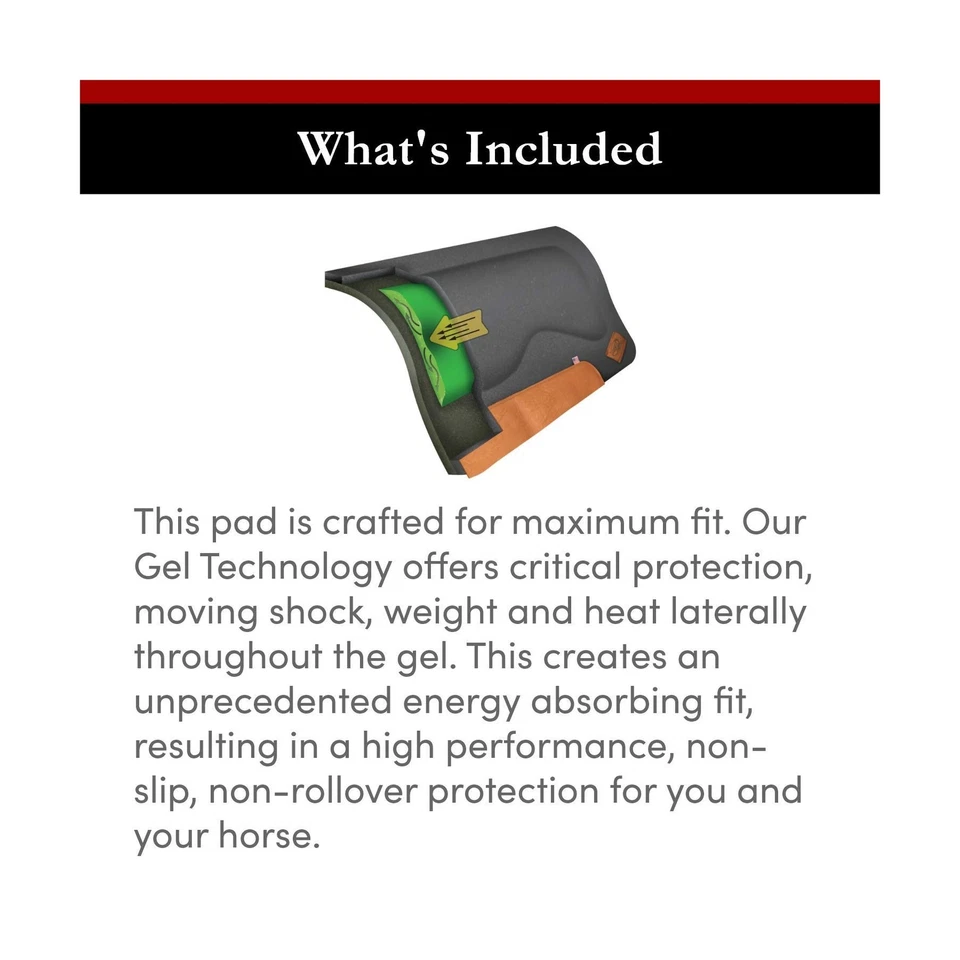 Impact Gel Contour Saddle Pad Tan 32 inches (with 1 inch pad) - Image 3 of 4