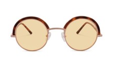 Carin Korea Brand New Jeans Browline Leopard/Yellow Round Sunglasses Benila C2