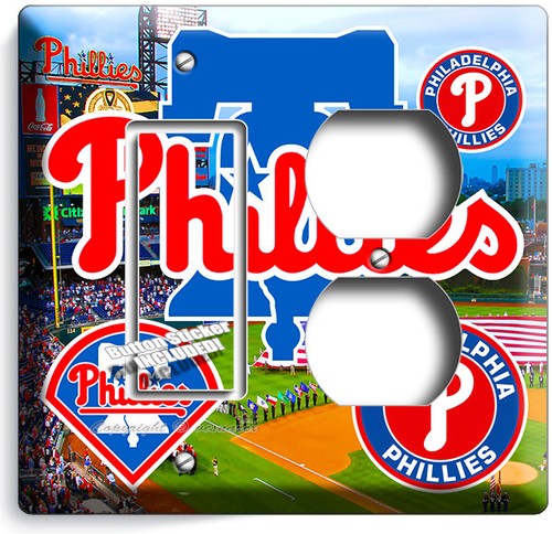 PHILADELPHIA PHILLIES BASEBALL TEAM LIGHT SWITCH OUTLET WALL PLATE ROOM HD DECOR - Picture 28 of 32