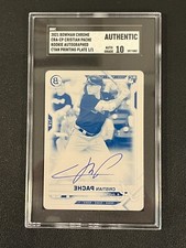 Cristian Pache 2021 Bowman Chrome Rookie Cyan Printing Plate 1/1 SGC Authentic