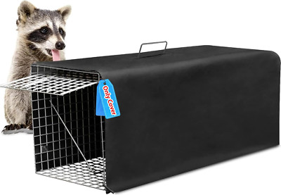 Live Animal Trap Cage Cover, Cat Trap for Stray Cats 32 Inch Folding Skunk Trap