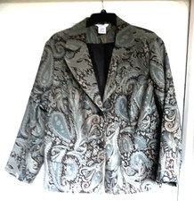 George Pretty Paisley Jacket 3x Brown & Blue, Princess Seams, Fully Lined Exclnt
