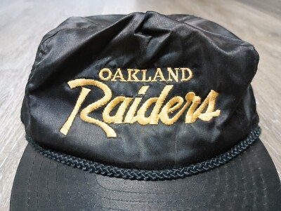 オールドイングリッシュ Raiders Oakland キャップ 黒 ビンテージ Oakland Raiders Script vtg Nylon Hat Original strapback Otto Cap