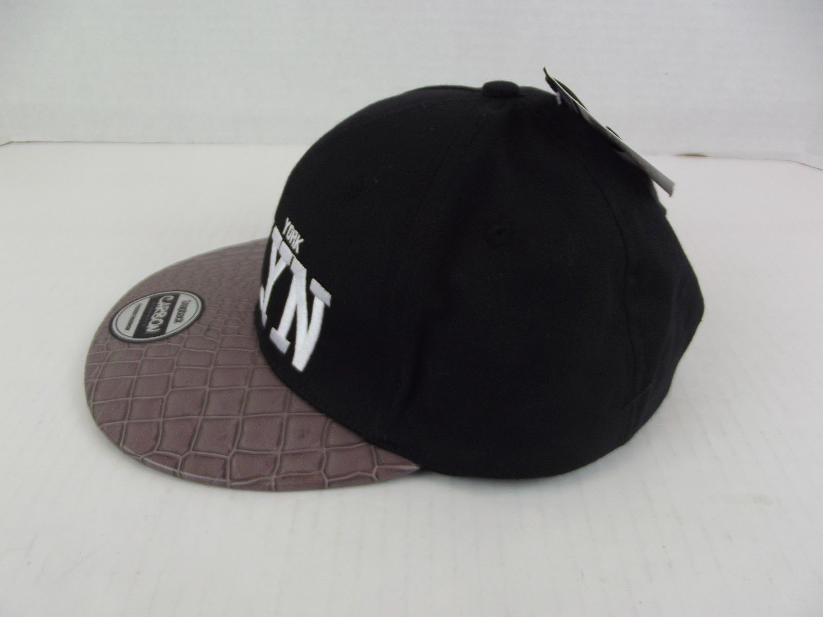 Carbon Elements New York BKLYN Faux Alligator Baseball Cap Hat Flat Snapback NWT image 4