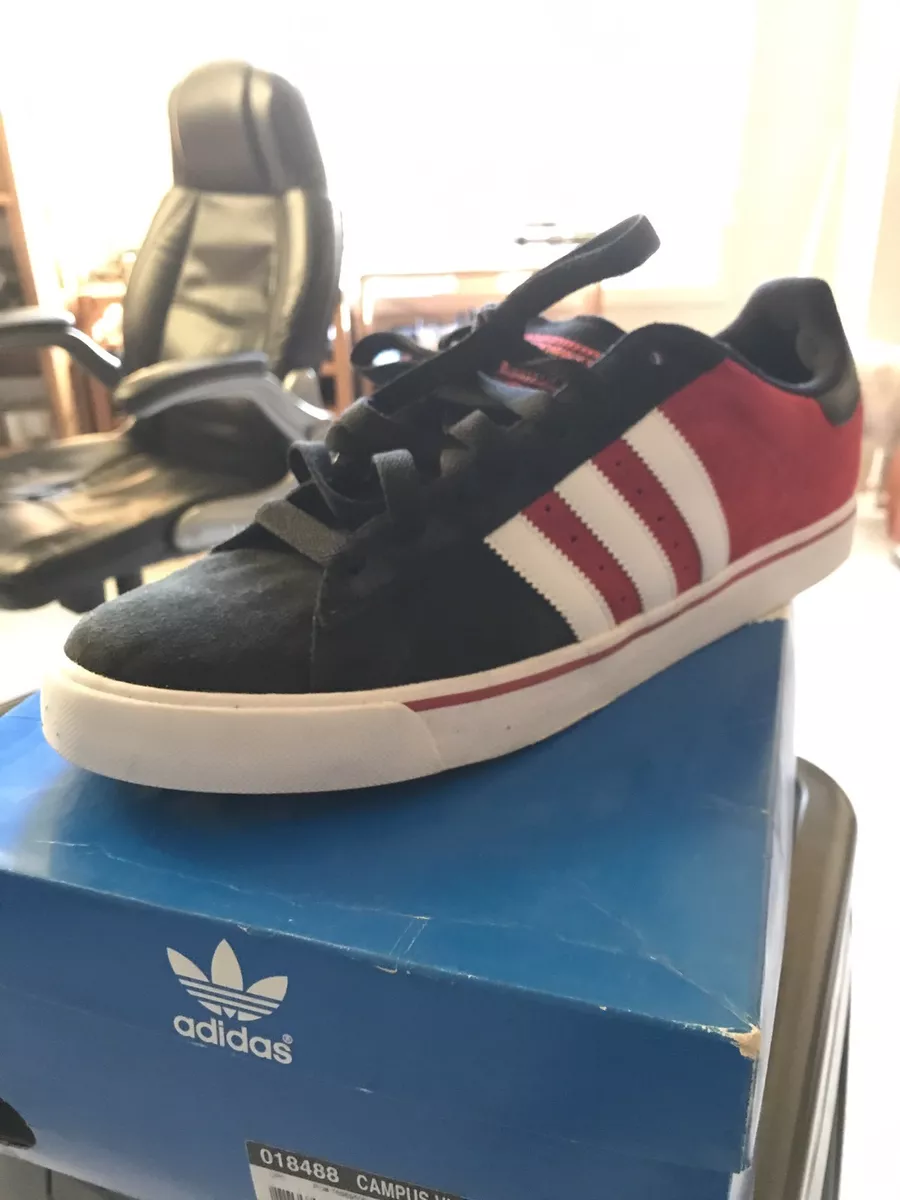 Adidas Campus Vulc, Black/UNIRED, VINTAGE SKATE SIZE BRAND NEW Busenitz | eBay