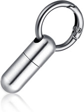Titanium Keychain Pill Holder, Small Waterproof Pill Case Container W/Convenient