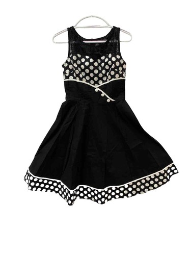 polka dot dress 90s 90S VINTAGE BLACK POLKA DOT DRESS main image 0