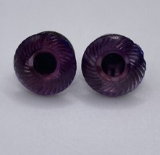 Vintage Unique Doll Animal Eyes Regular Veined Cat Button Frog Purple Green 3/4
