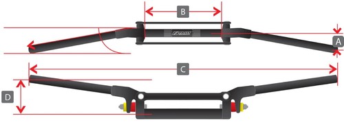 Manillar Flexx 14 Quad Red Rox 2" empuñaduras elevadoras Yamaha Raptor 660 700 todos - Imagen 4 de 4