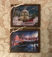 5 **NEW** Handcrafted Wooden COUNTRY CHRISTMAS Ornaments / Hang Tags SET1