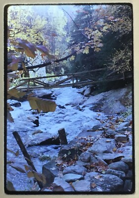 35mm Color Slide Kodak 1998 Vermont Fall Foliage #27 Wood Bridge over Stream