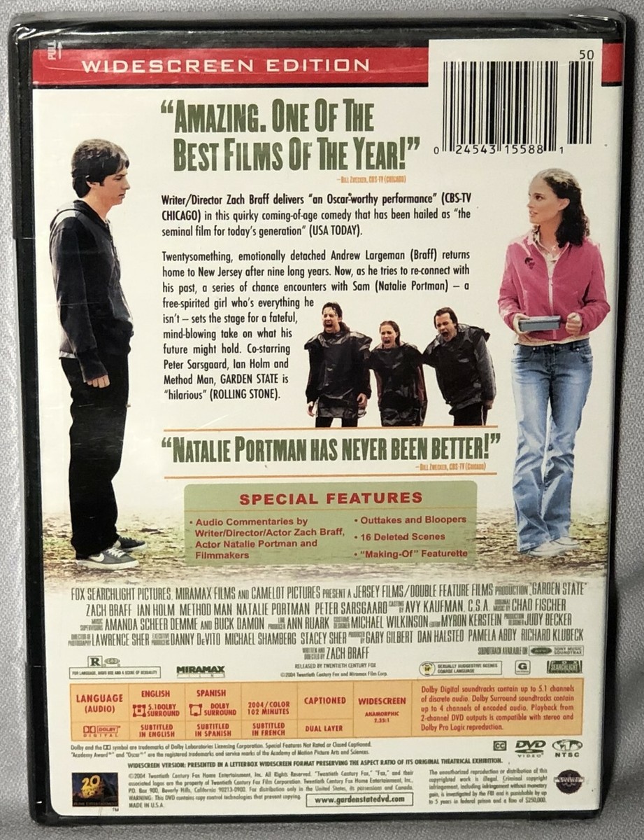 DVD Garden State (2004, ZACH BRAFF/NATALIE PORTMAN) NEW MINT