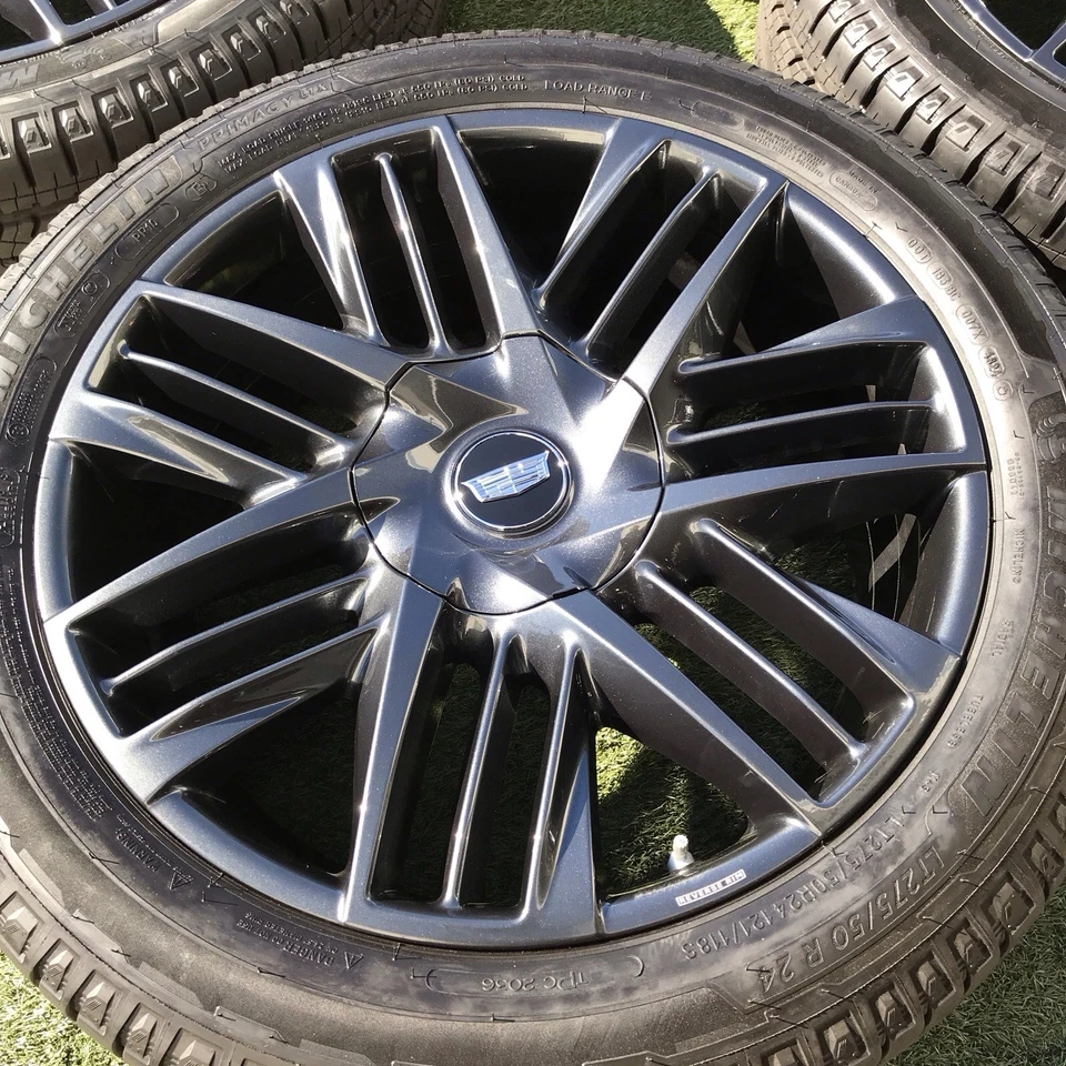 24 ESCALADE CADILLAC IQ DEEP SPACE IV 86793062 OEM FACTORY 2025 RIMS TIRES NEW - Image 4 of 4