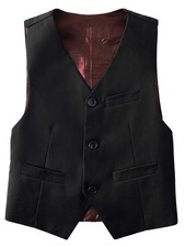 Boys 3 Buttons Solid Color Formal Vest For Kids Wedding Party Waistcoat