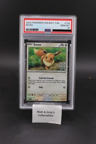 Eevee (Holiday Calendar) 133/165 Pokemon Holo 2025 PSA 10