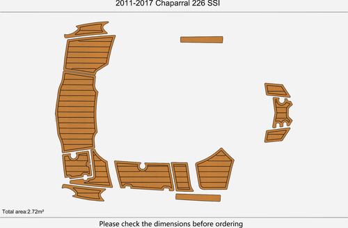 2011-2017 Chaparral 226 SSI Cockpit Swim platform 1/4" 6mm EVA faux teak Floor - Foto 2 di 13