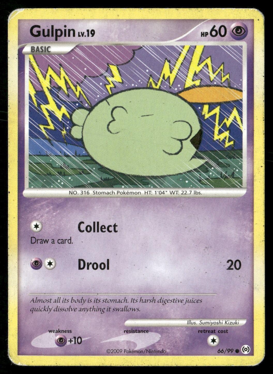 Gulpin 66/99 Common Arceus Pokemon Damaged