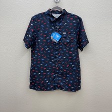 Columbia PFG Nocturnal Super Slack Tide Camp Vented Button Shirt Mens Small NEW