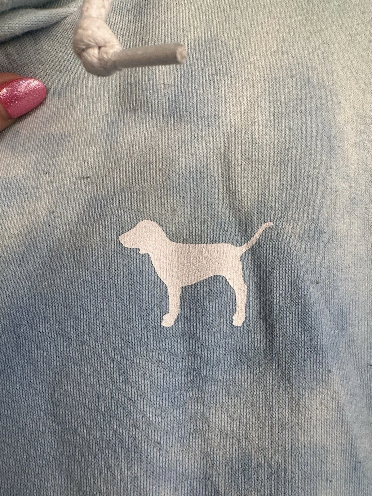 UNDERCOVER Felpa con cappuccio donna Victoria’s Secret VS rosa tie dye blu grande